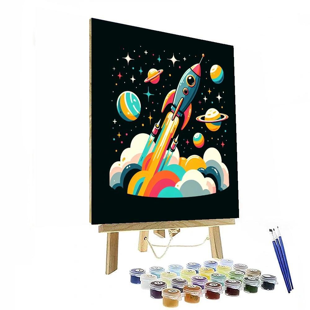 Retro Space Voyage Painting Number Kit