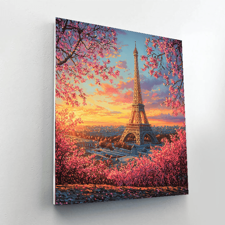 Eiffel Tower View Number Painting