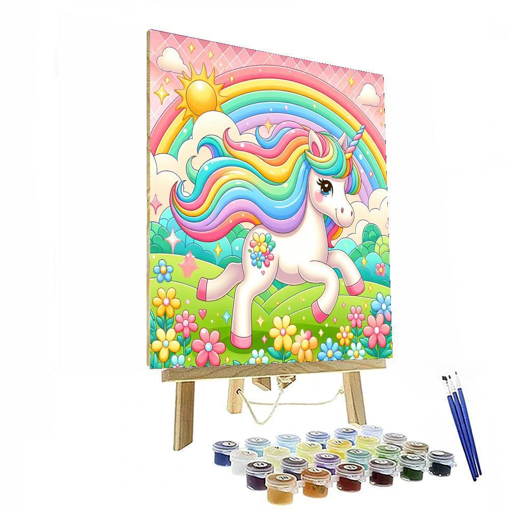 Charming Rainbow Unicorn Paint By Numbers Art