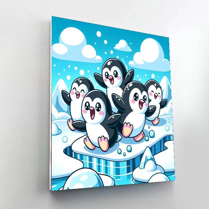 Playful Penguin Pals Paint By Number