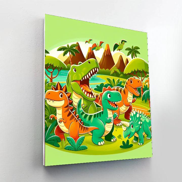 Dinosaurs Roam Free Paint By Color