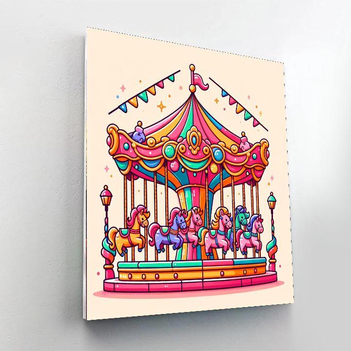Joyful Circus Carousel Painting By Numbers Kit