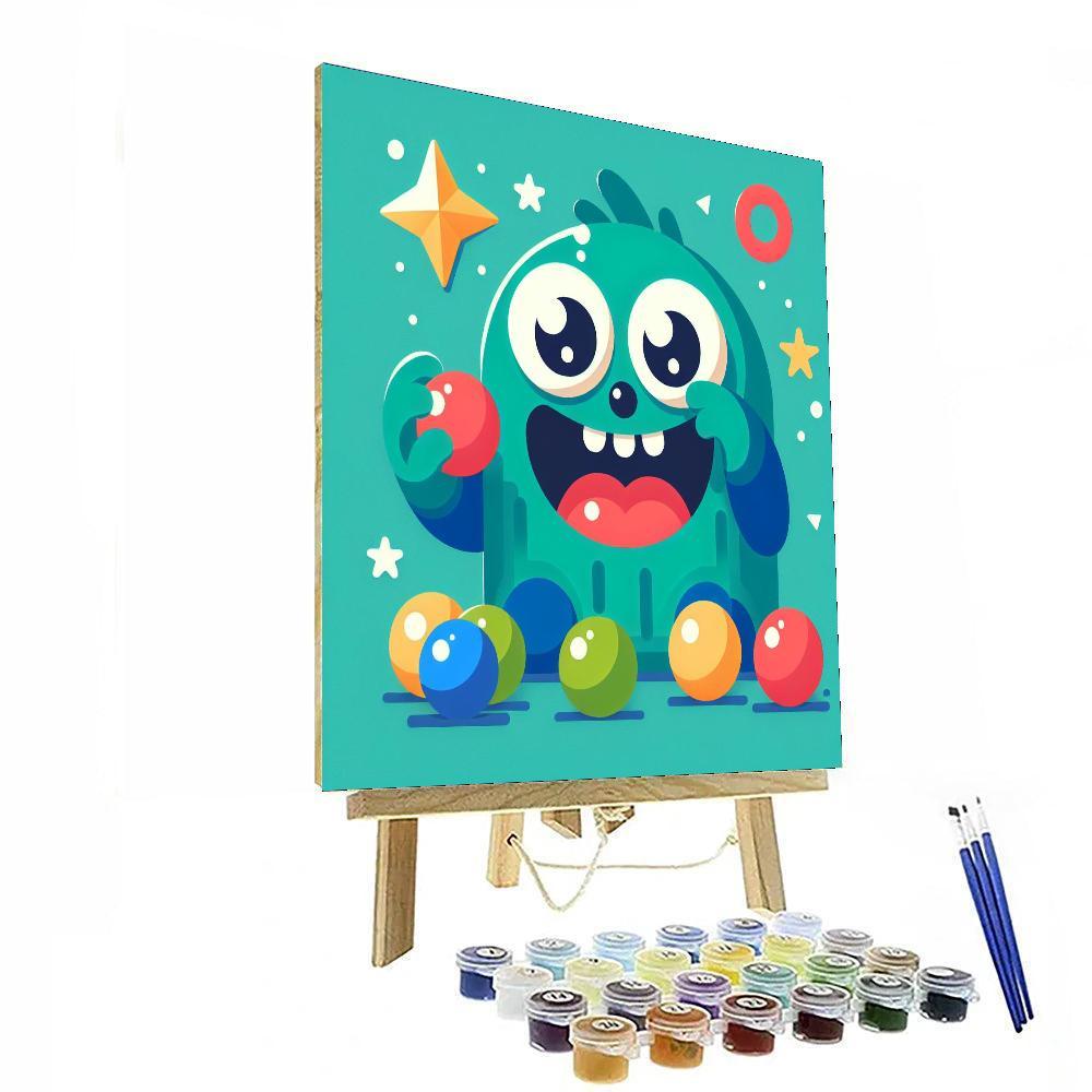 Silly Monster Buddy DIY Paint By Numbers