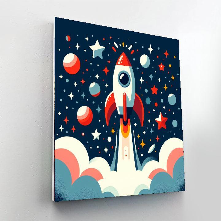 Outer Space Rocket Race Paint By Numbers Kits