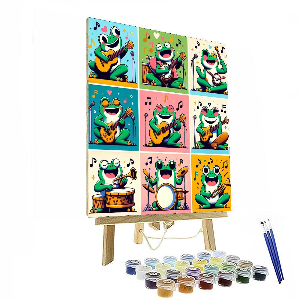 Musical Frogs Ensemble DIY Paint By Numbers