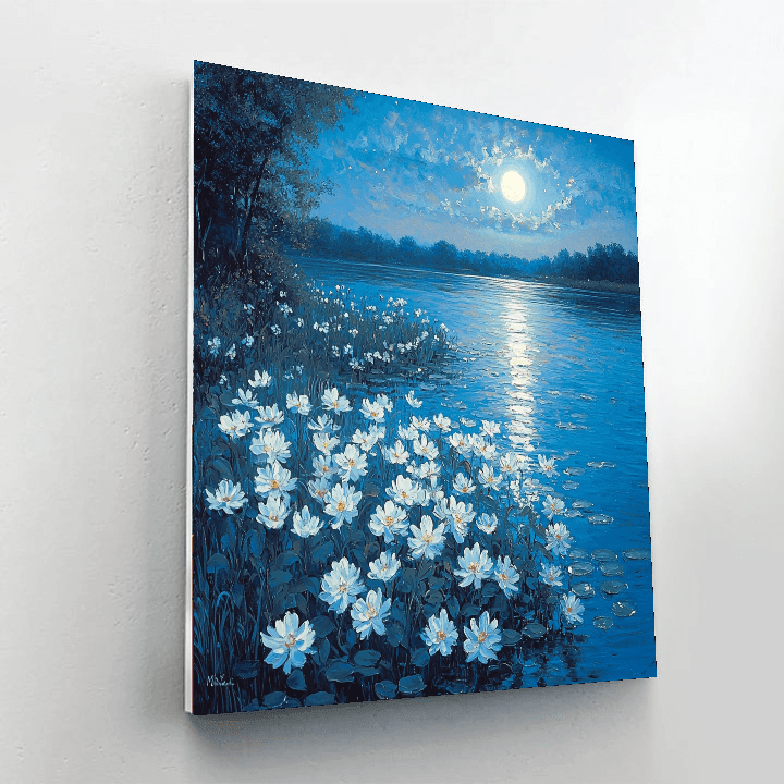 Claude Monet Inspired Whimsical Night Garden  Paint By Numbers Art