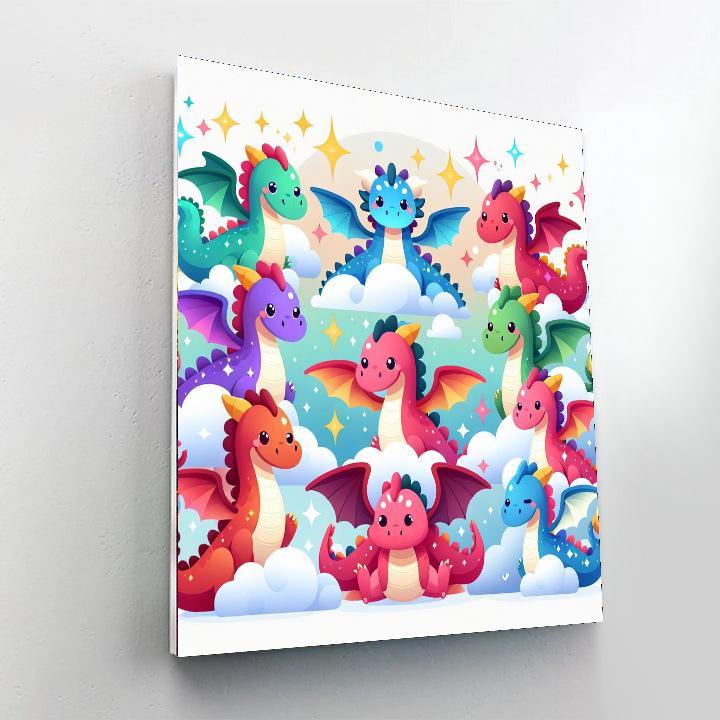 Fantasy Dragon Friends Numbered Painting Kits