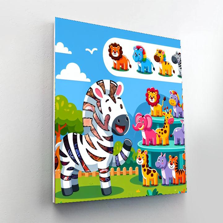 Zebra's Zesty Zoo Day Paint By Numbers