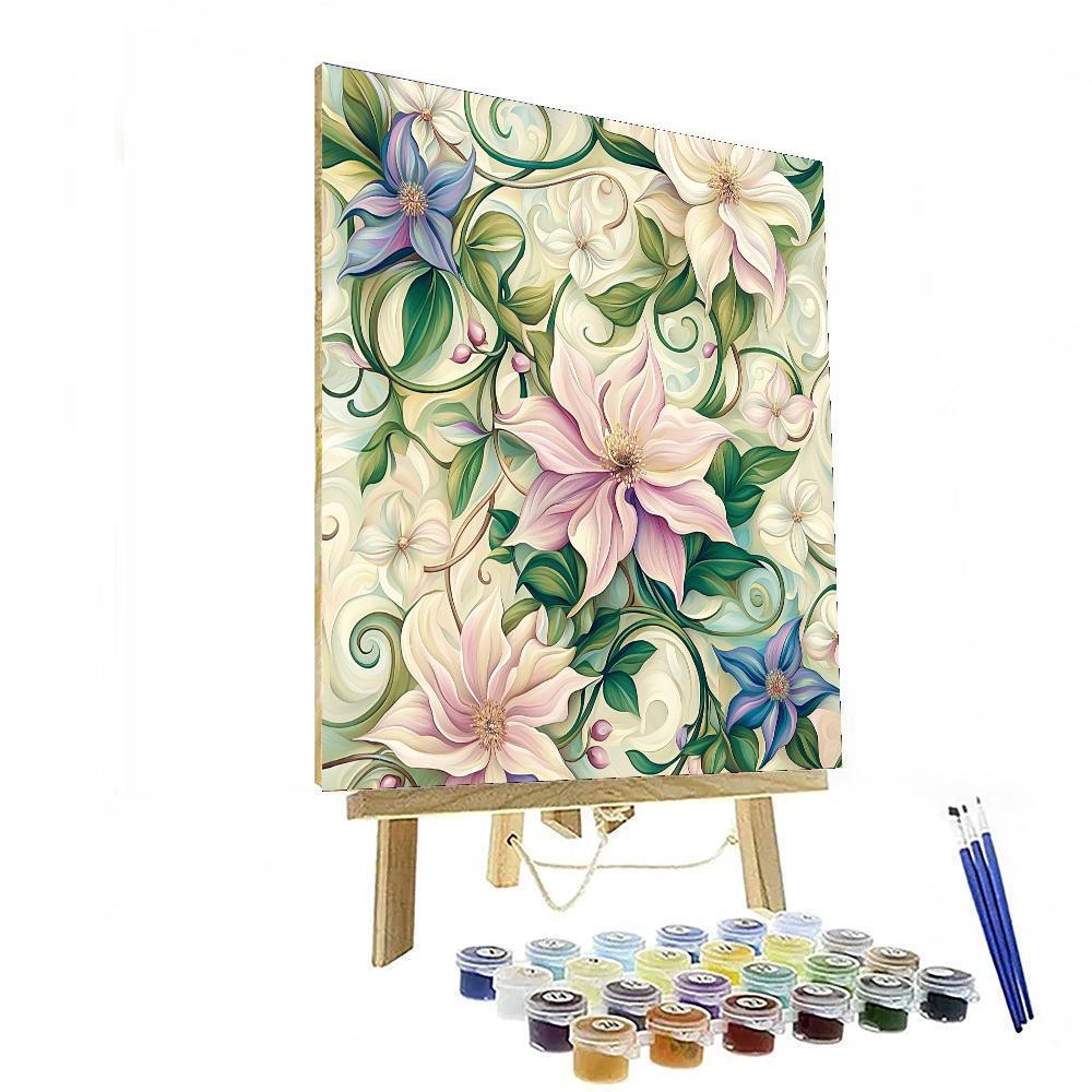 Alphonse Mucha Inspired Serenity In Blooms  Painting Number Kit