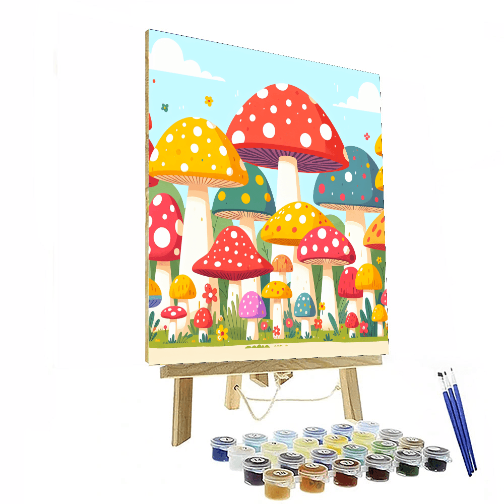 Mystical Mushroom Meadow Number Painting