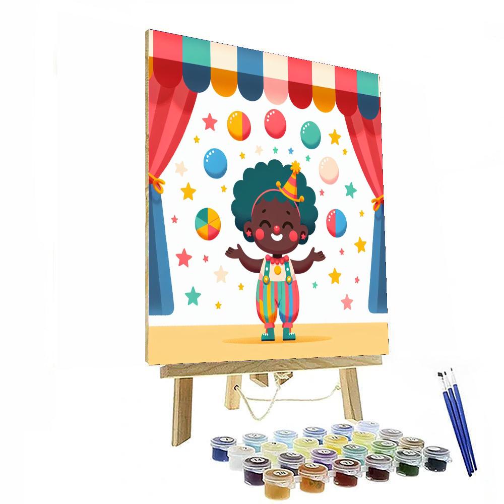 Happy Clown Circus Painting Number Kit