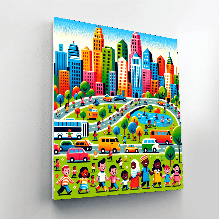 Cheerful Cities DIY Paint By Numbers