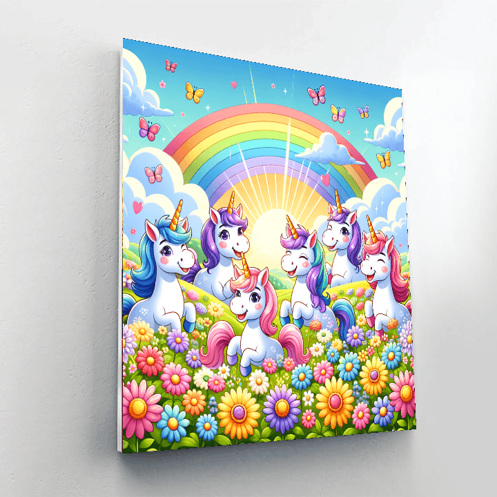 Rainbow Unicorns DIY Paint By Numbers