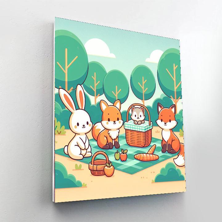 Forest Critters Picnic Paint By Numbers