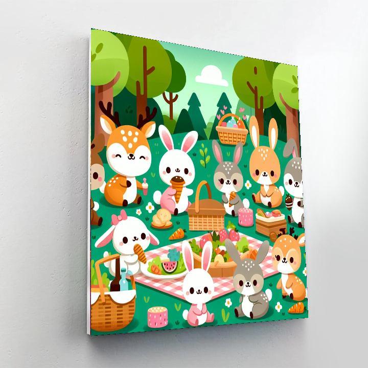 Charming Forest Picnic Paint By Numbers Art