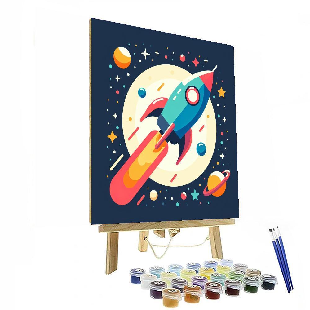 Space Rocket Mission Paint By Numbers Art
