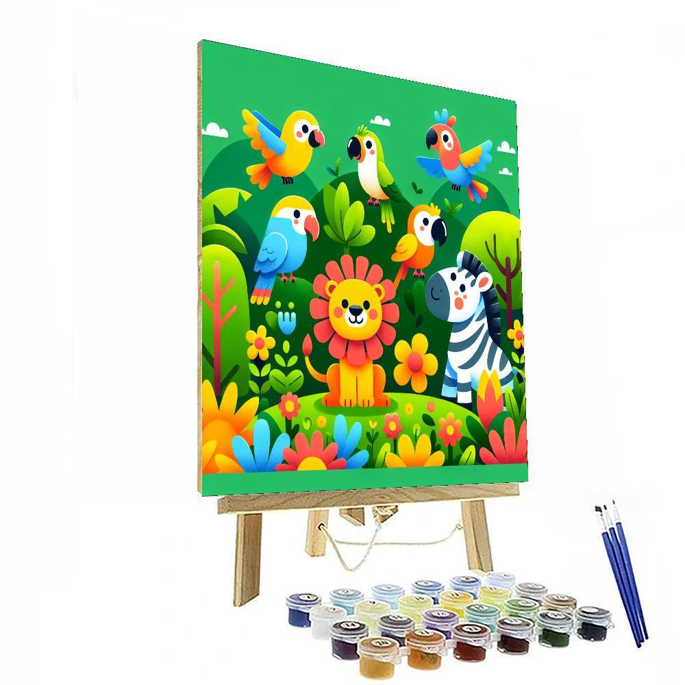 Bright Animal Kingdom Painting By Numbers Kit