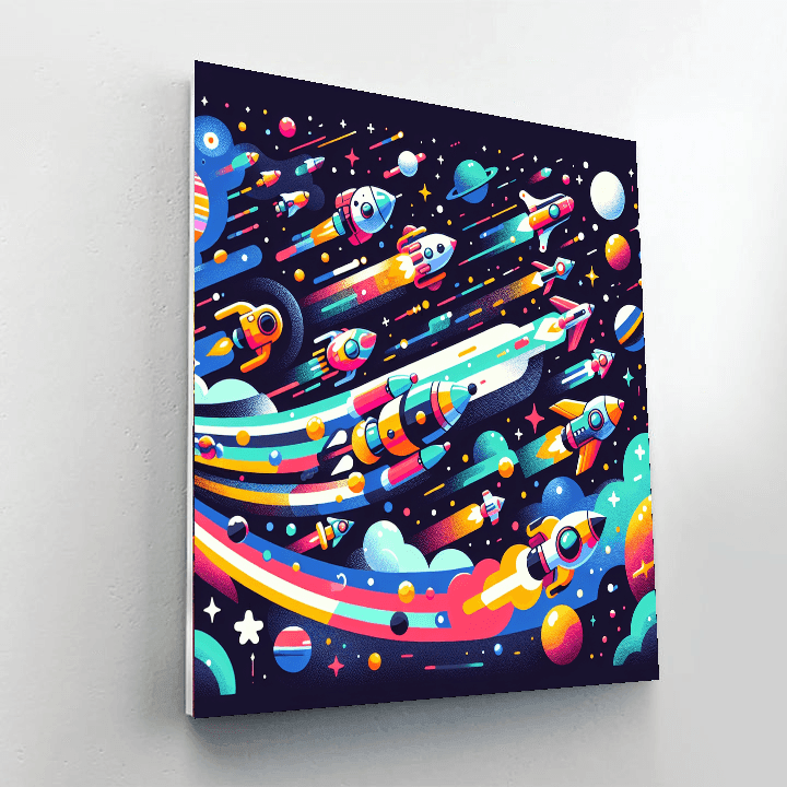 Fantasy Space Race Painting Number Kit
