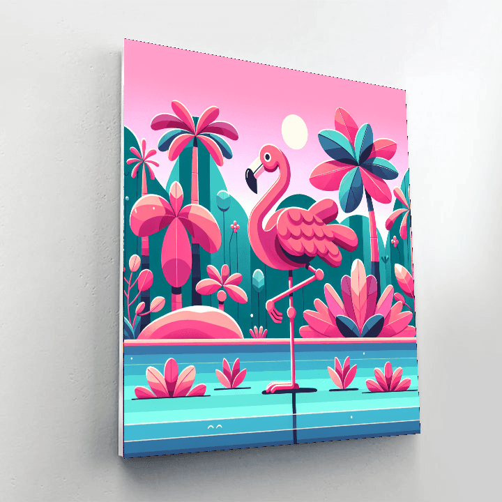 Joyful Flamingo Paint By Numbers Art