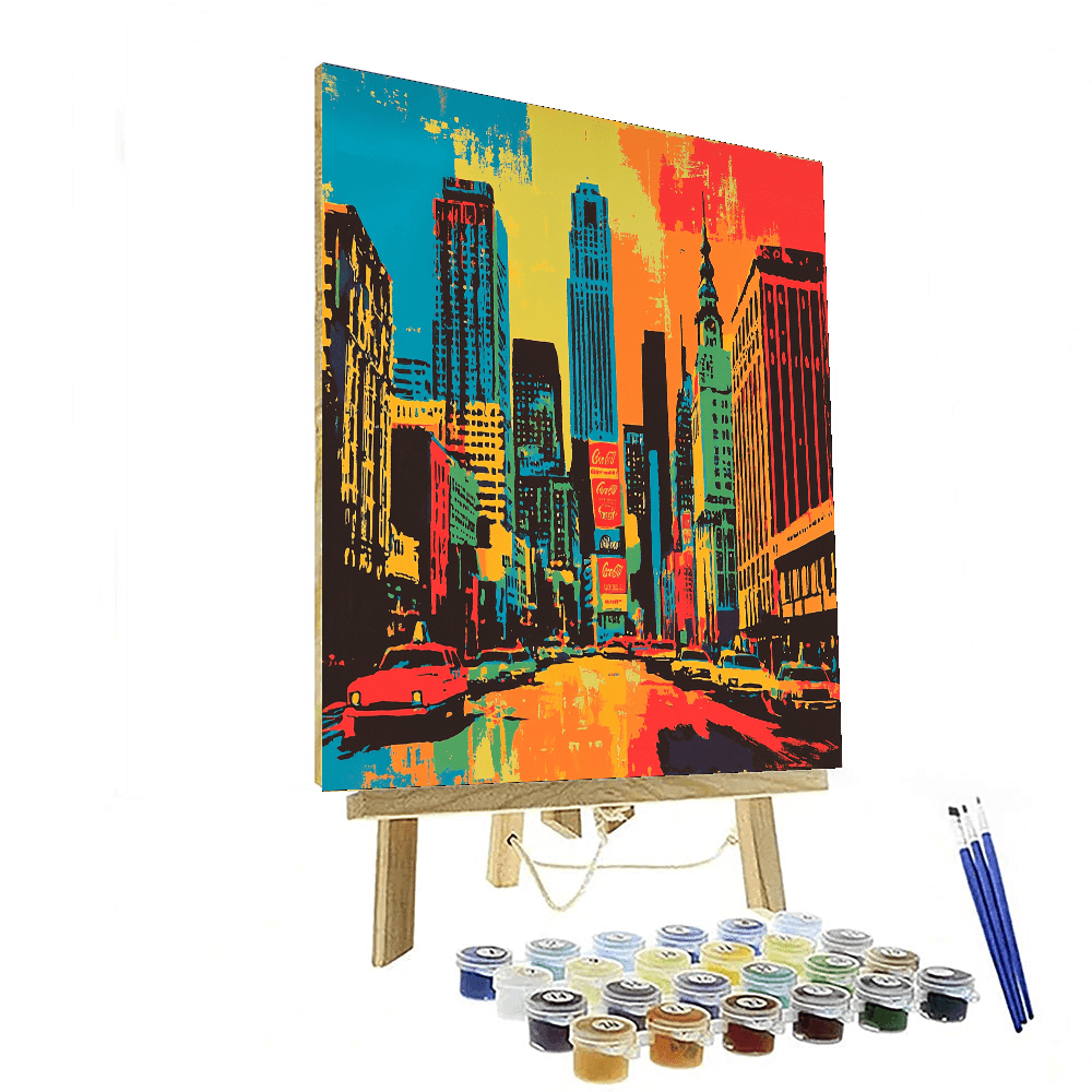 Andy Warhol Inspired Cityscape Symphony  Paint By Numbers Art