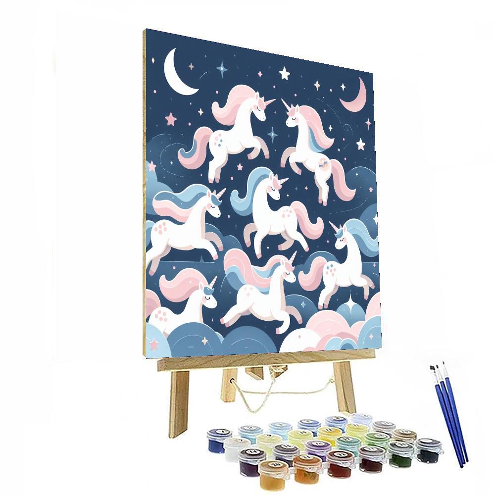 Starlit Unicorn Adventure Paint By Numbers Art