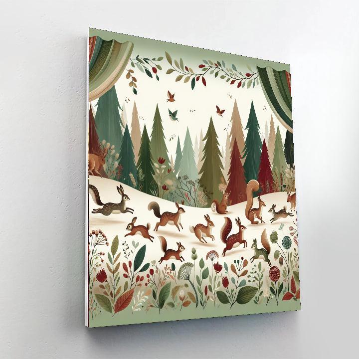 Woodland Critter Parade Painting Number Kit