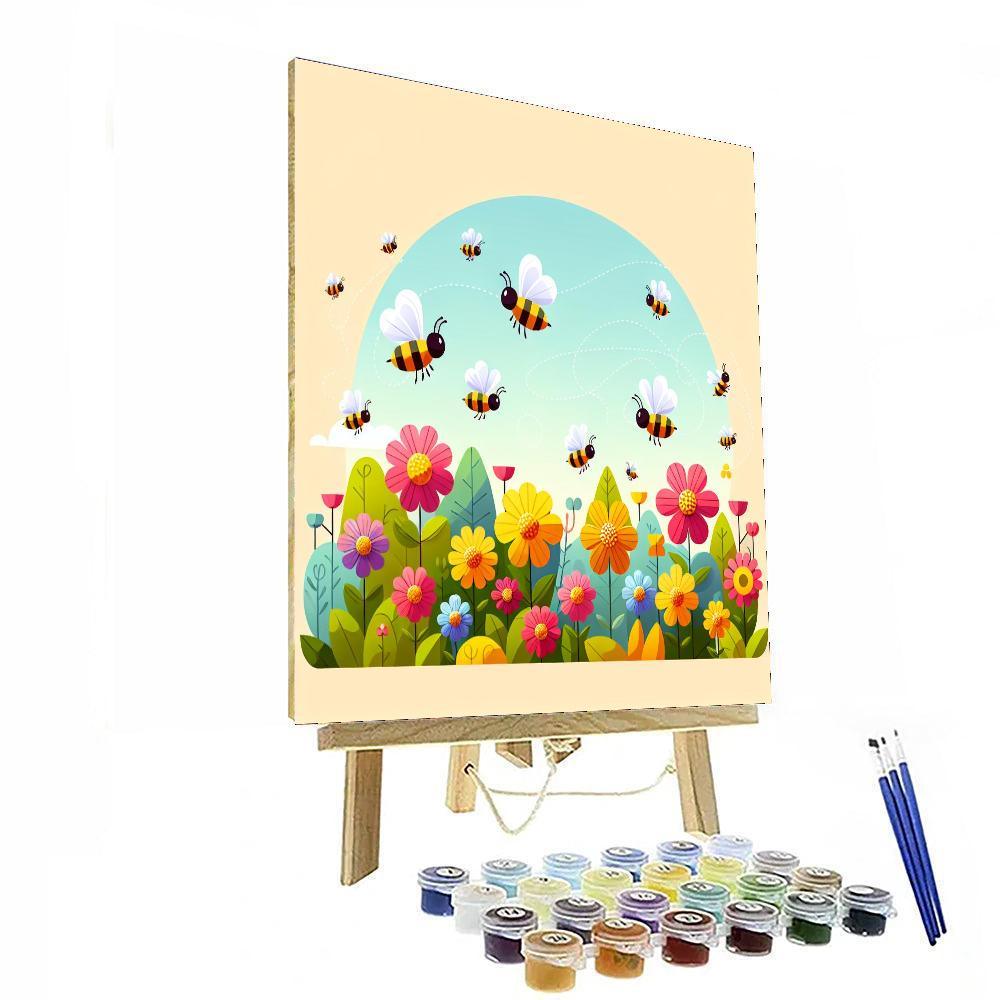Buzzing Bee Garden Paint By Numbers