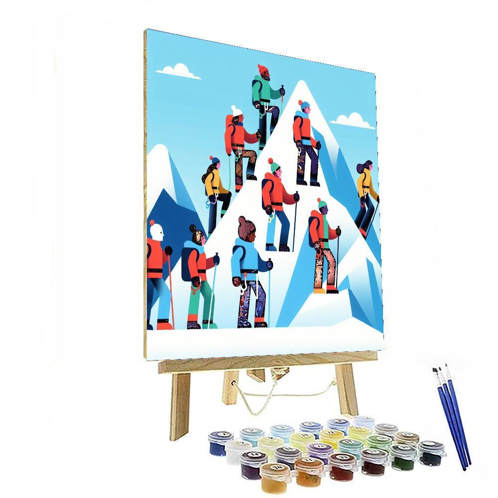 Frosty Mountain Adventure Painting Number Kit