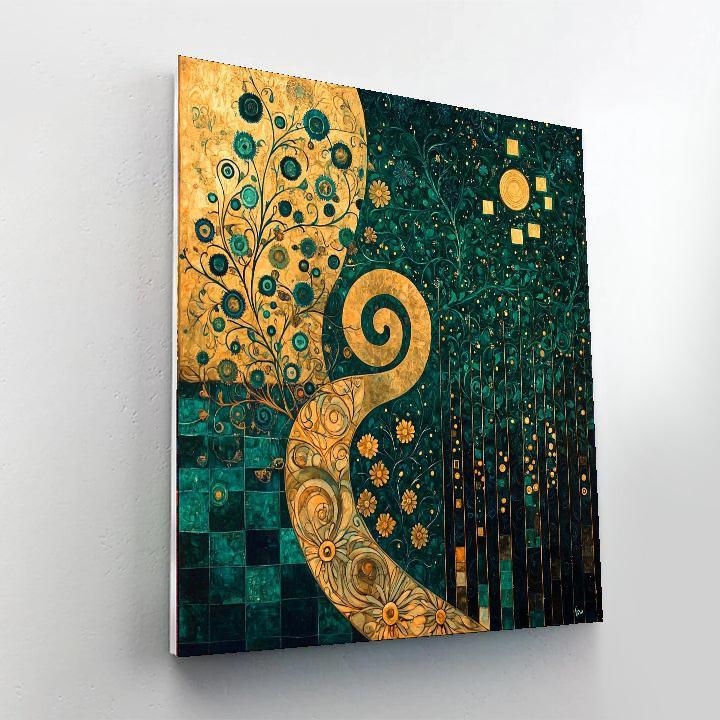Gustav Klimt Inspired Golden Harmony  Paint By Color