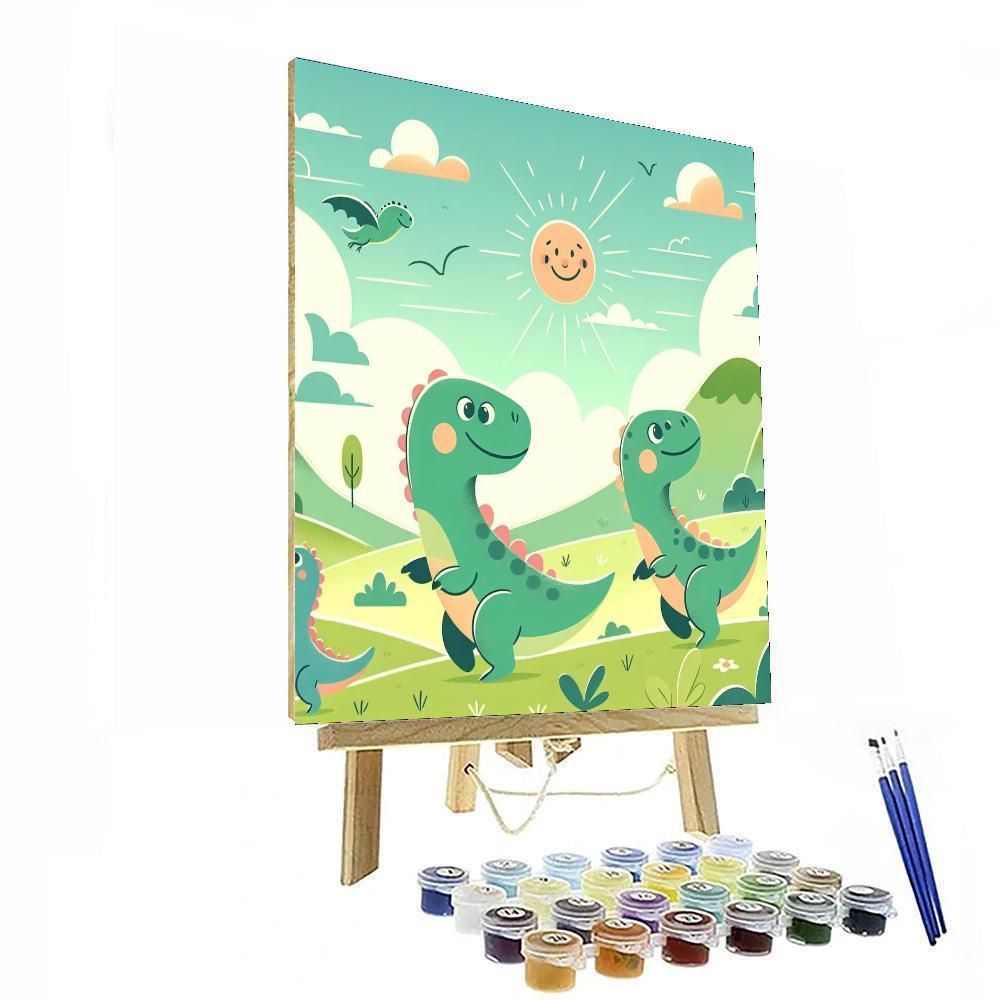 Sunny Day Dinosaurs Paint By Number