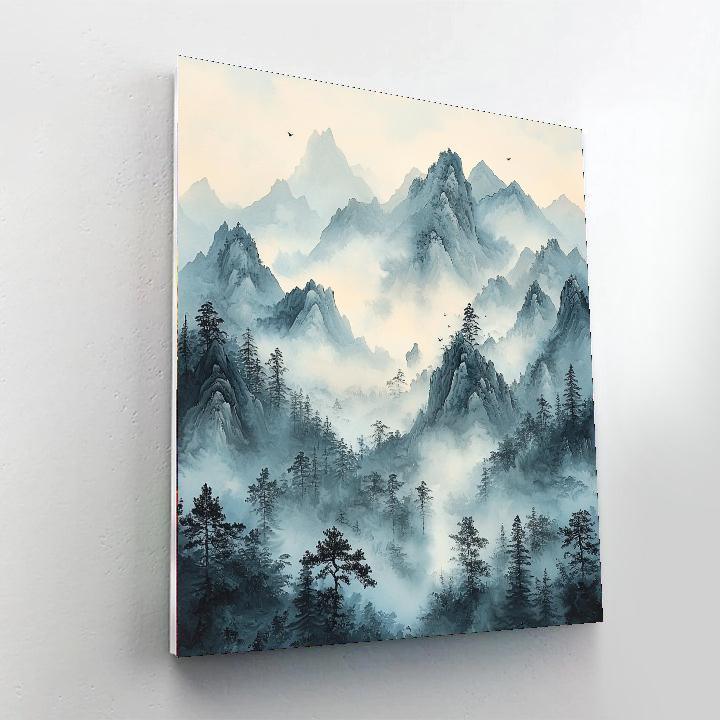 Li Keran Inspired Meditative Mountain Peaks  Paint By Numbers