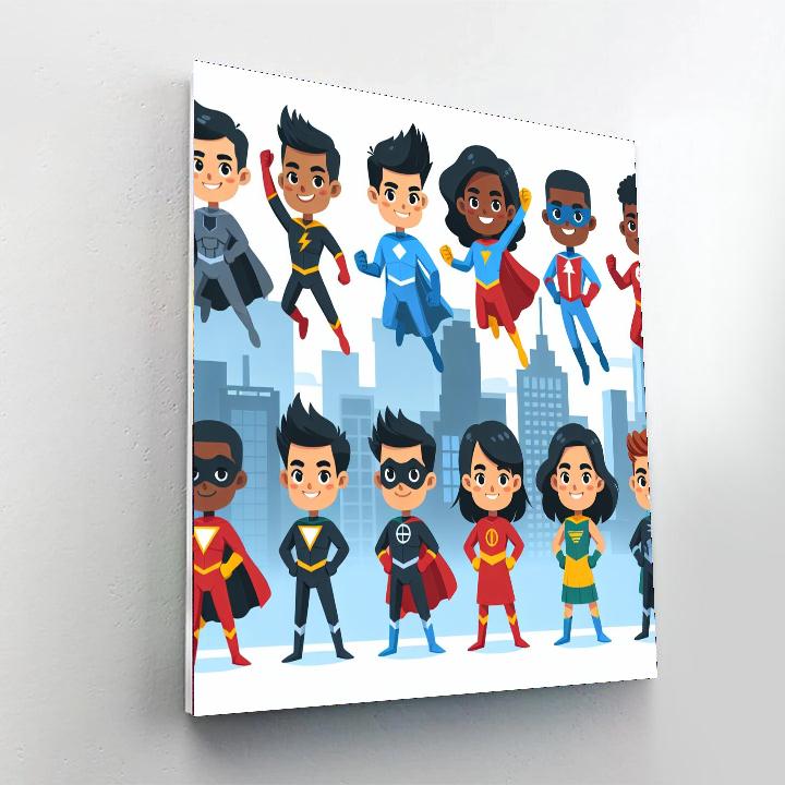 Cool Superheroes Paint By Numbers Art