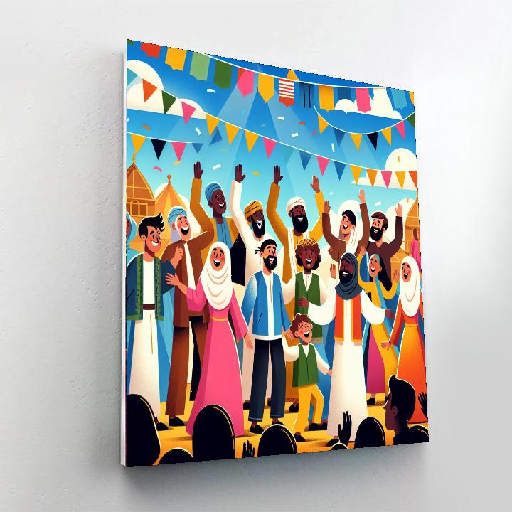 Vibrant Village Celebration Paint By Numbers Art