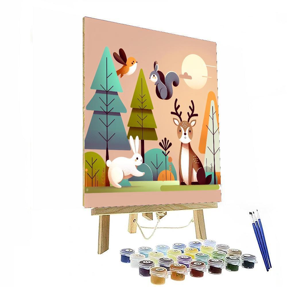 A Day With Forest Friends Numbered Painting Kits