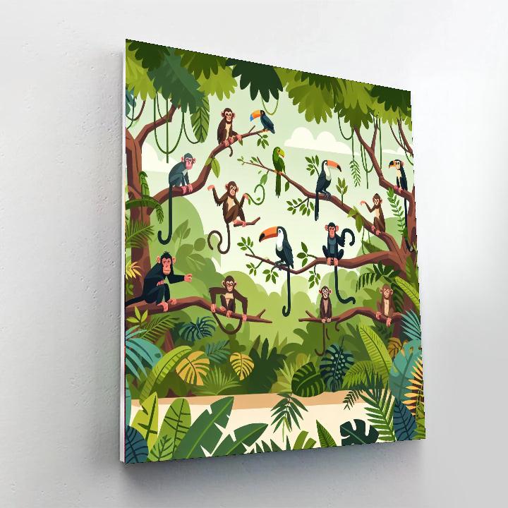 Tropical Treetops Painting Number Kit