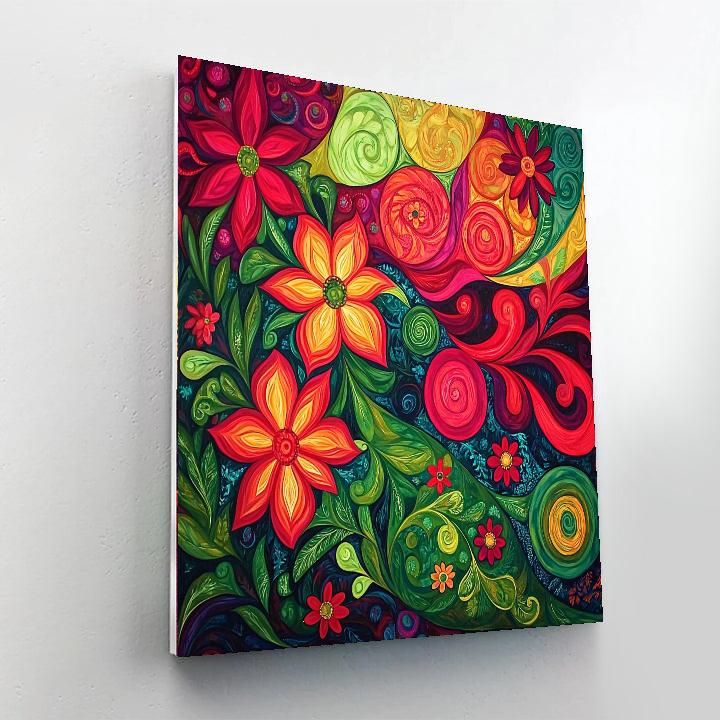 Frida Kahlo Inspired Passion In Bloom  Paint By Color