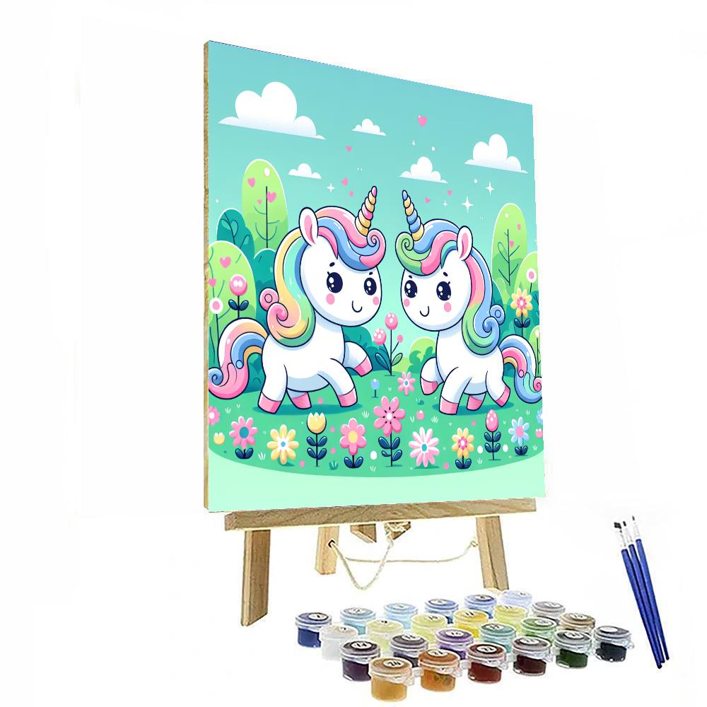 Mystical Unicorns Meadow Painting Number Kit