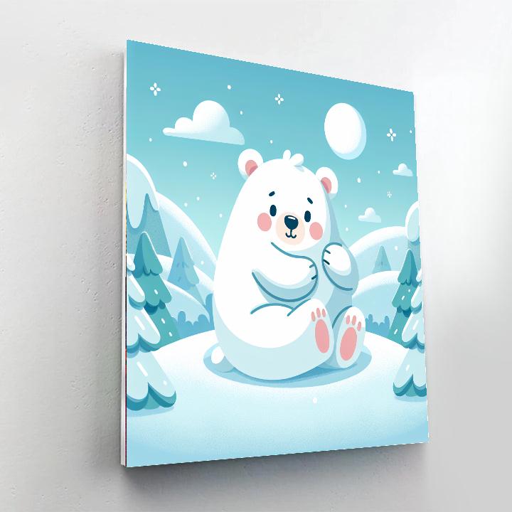 Cozy Polar Bear's Snowy Day Paint By Numbers Kits