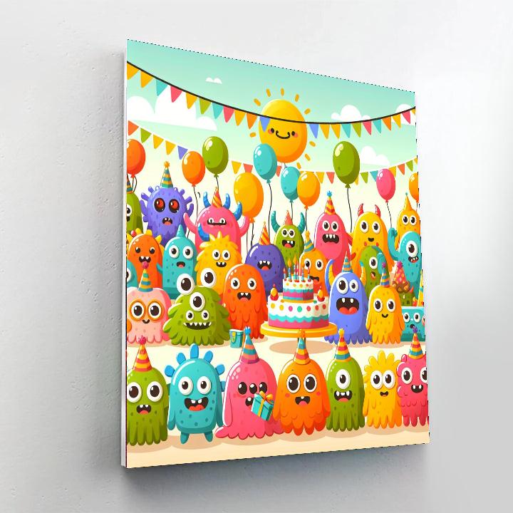 Colorful Monster Party DIY Paint By Numbers