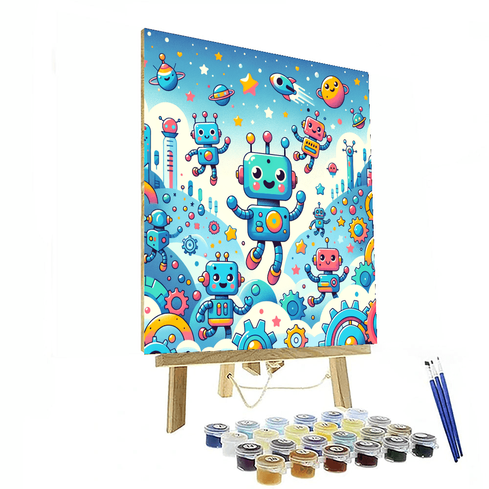 Whimsical Robot Adventures DIY Paint By Numbers