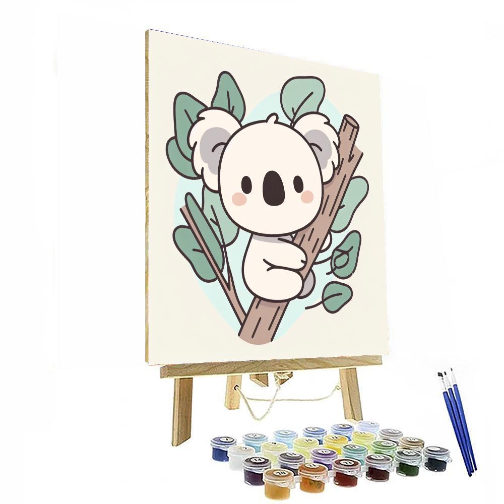 Cuddly Koala Climbing Eucalyptus Paint By Numbers Art