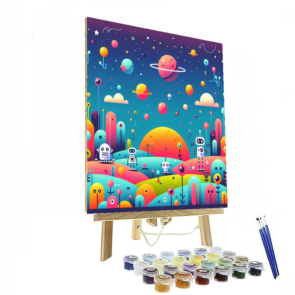Robot Galaxy Expedition Painting Number Kit