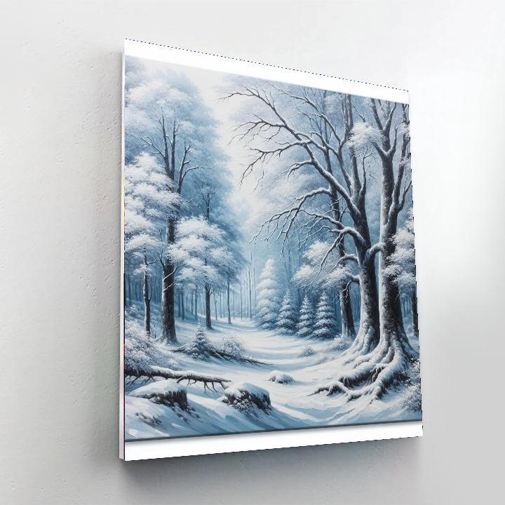 Snowy Woodland Number Painting