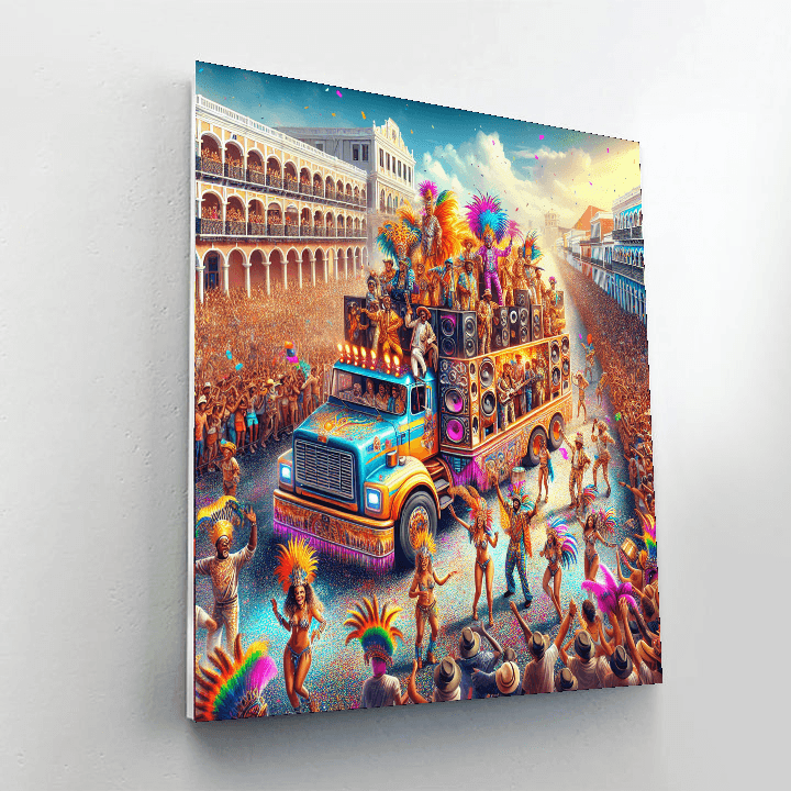 Carnival Of Salvador - Brazil Number Painting