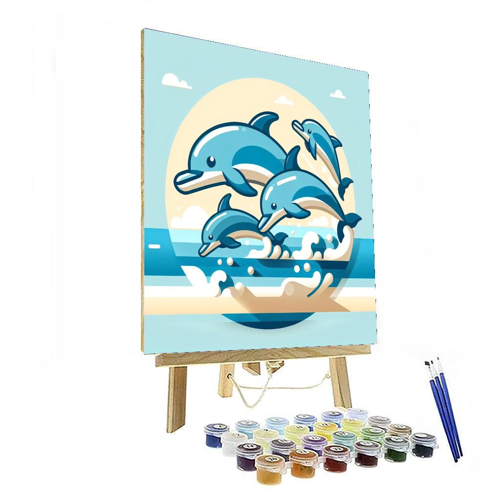 Dolphin's Seaside Race Numbered Painting Kits