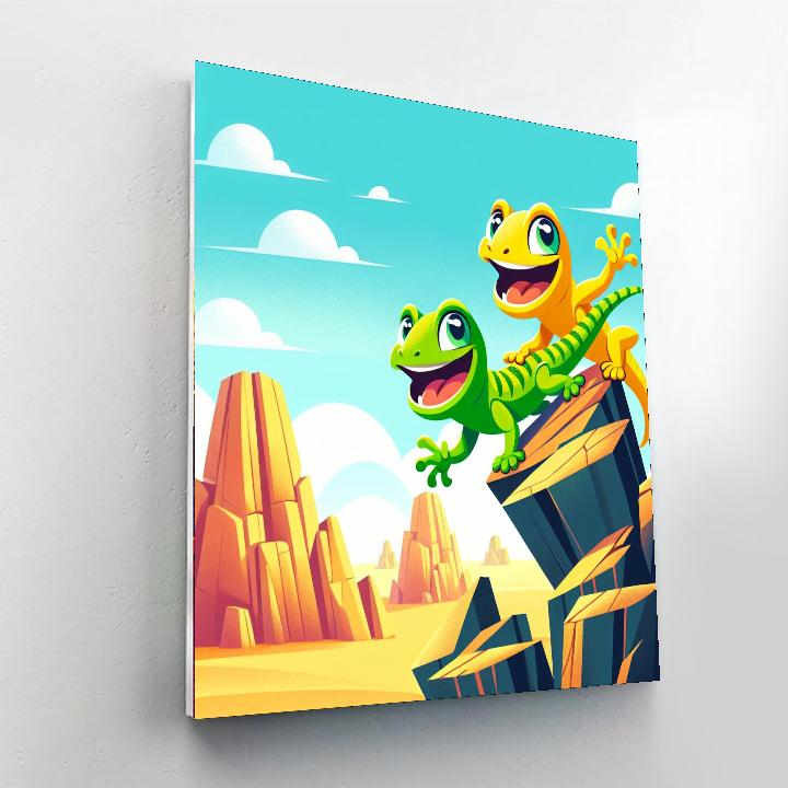 Giggling Geckos Paint By Numbers Art