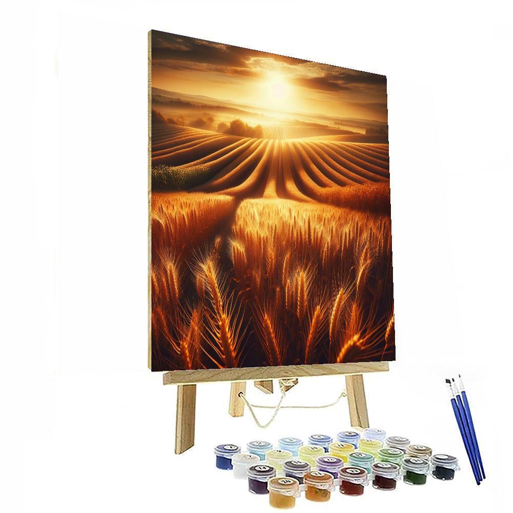 Sunlit Harvest Fields Painting By Numbers Kit