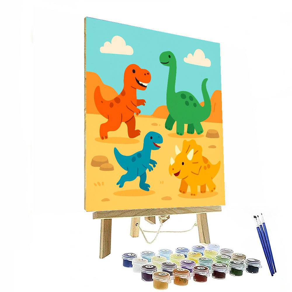 Dinosaur's Playtime DIY Paint By Numbers