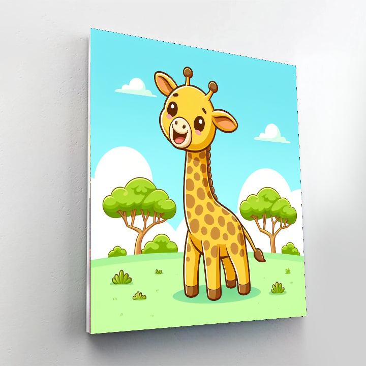 Giggles And Giraffes Paint By Numbers Art