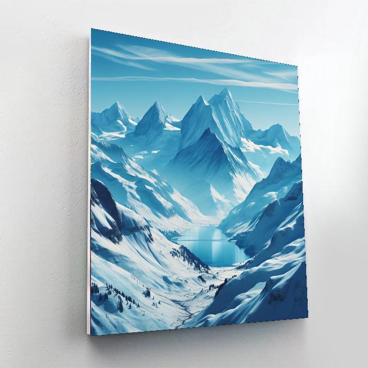 Snowy Alpine Tranquility Numbered Painting Kits